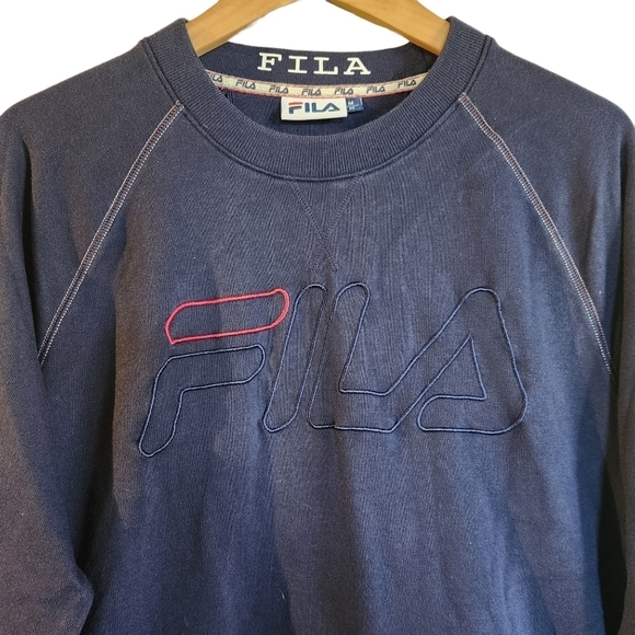 Fila blue long-sleeve pull-on crew-neck  sweater top - Picture 4 of 12